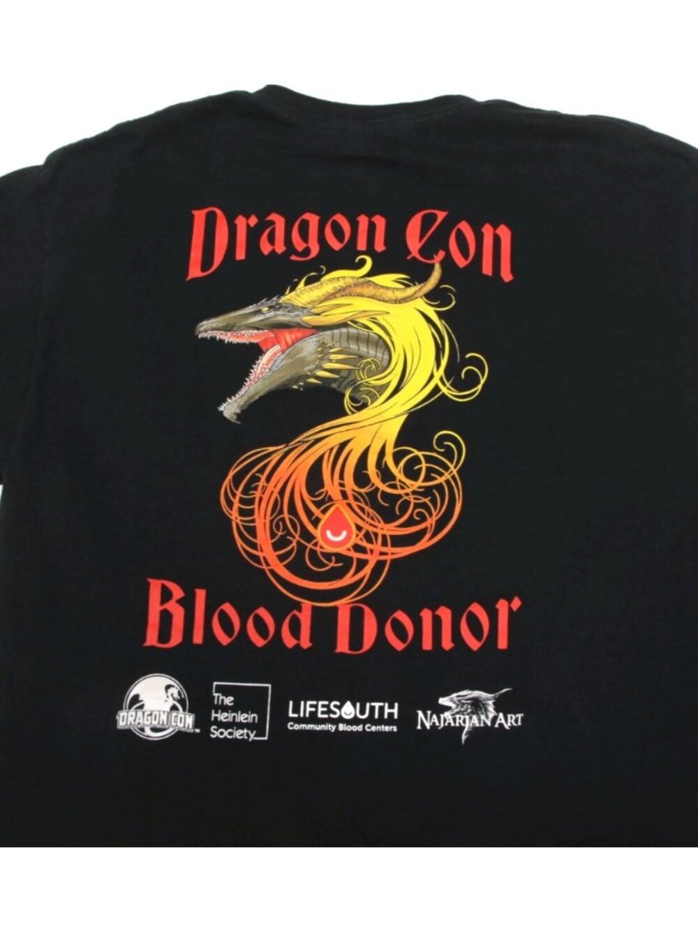 DRANGON CON 2025 Blood Donor Black Men's T-Shirt Tee size Large /004